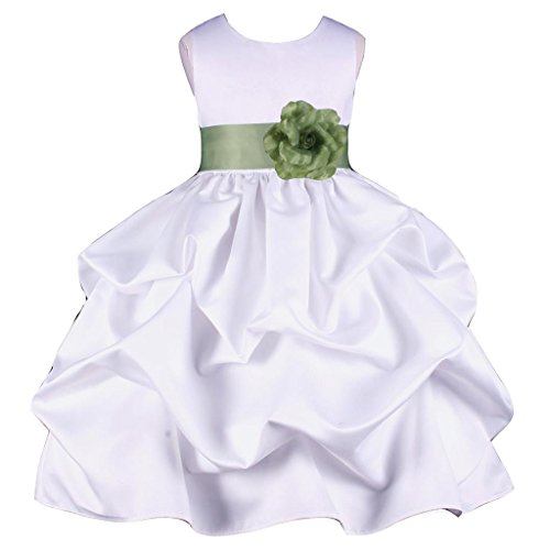 Pink Promise White Pick-up Wedding Baby Flower Girl Bridesmaid Dress with Bow2