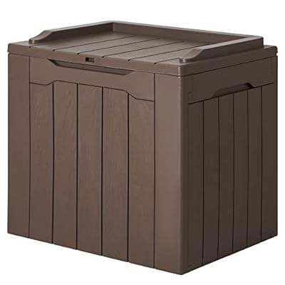 JUMMICO 31 Gallon Resin Deck Box Waterproof Indoor Outdoor Storage Boxes for Patio Furniture Cushions and Garden Tools
