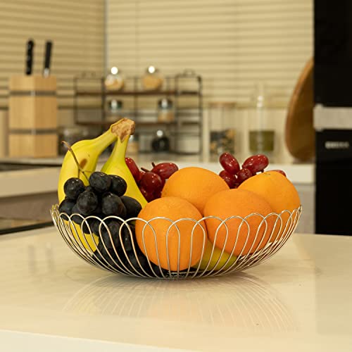 Lanejoy Fruit Basket 100% Stainless Steel Fruit Bowl Storage Basket Wire Bowl For Kitchen With Bread Vegetables Small 9.4 * 2.8In #TOP2
