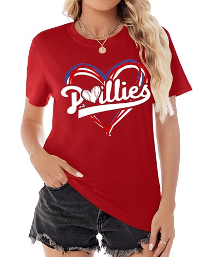 Talovee Women's Baseball Mom Tee, Red, X-Large