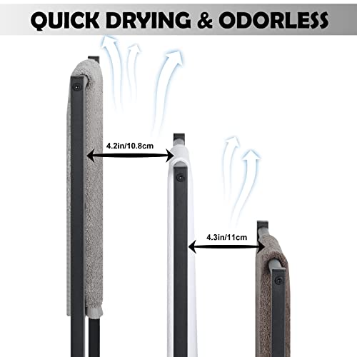 Toallero Independiente, Soporte para Mantas de 3 Niveles con Estante de Madera Marrón Rústico, Edredón con Patas Antideslizantes para Sala de Estar, Almacenamiento en Baño, 43.4CM x 27.9CM x 82CM - imagen 2