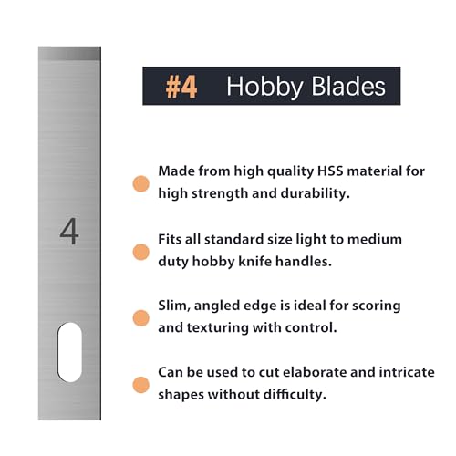 Headley Tools #4 Exacto knife blades, (Pack of 100) Craft Knife Blades with Storage Case for Craft, Hobby, Art, Scrapbooking, Stencil, Paper Cutting