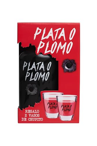 PLATA O PLOMO Licor Premium, 700 ml 20% Sin Gluten, Sin Lactosa, Apto para veganos (Pack Botella + Chupitos)
