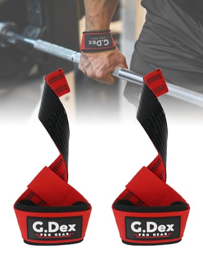 G.Dex 手首用 ラップ リストストラップ リフティングストラップ 1set (Red)