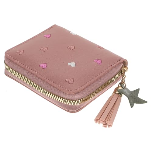 iplusmile Portafoglio Donna Sottile in PU Effetto Pelle Portamonete Compatto e Leggero per Carte Contanti e Documenti Design Elegante Rosa per Ragazze