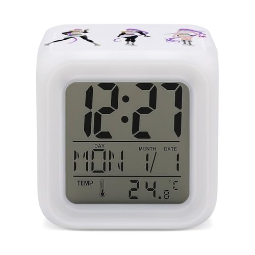 K-POP ガールズ!デーモン・ハンターズ 光る時計 温度カレンダー表示 コンパ 置き時計 デジタル時計多機能 置き時計