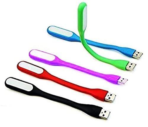 2 Pieces Mini USB LED Light Adjust Angle/Bendable Portable Flexible for Power Bank PC Laptop Notebook Computer Keyboard Outdoor Energy Saving Gift Night Book Reading Lamp (Multicolor)