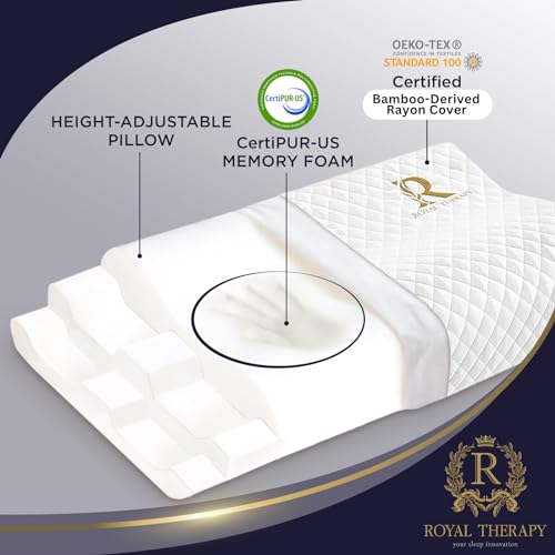 Royal-Therapy-Memory-Foam-Pillow-Queen-Cervical-Pillow-for-Neck-Pain-Contour-Pillow-Pillow-for-Neck-and-Shoulder-Pain-Neck-Pain-Pillow-Side-Sleeper-Pillow-Sleeping-Support