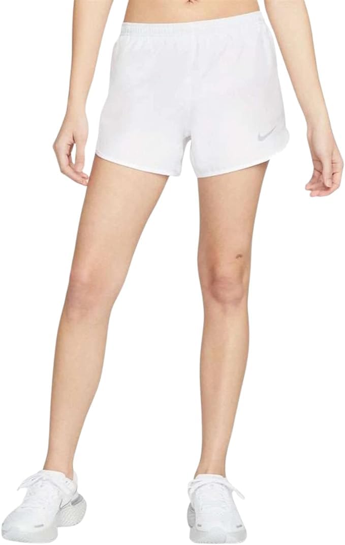Nike Women's Dry 10K Running Shorts (as1, Alpha, m, Regular, Regular, White/White/Silver)