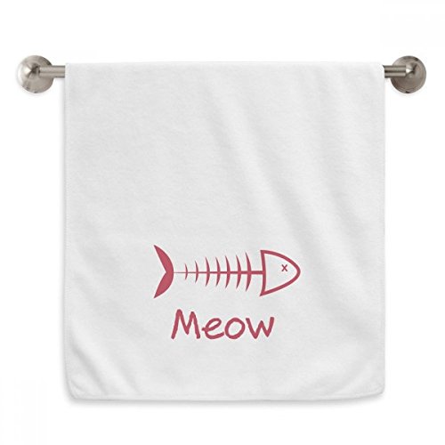 Serviette poisson chat moelleuse blanche au format débarbouillette absorbante - 2