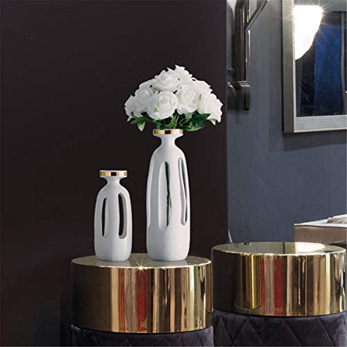 Keramische Vaas, Gedroogde Bloemen, Simulatiebloemen, Verse Bloemen, Decoratieve Vaas, Tv-kast Voor Thuis, Veranda Aanrecht, Vaas 31x10x7cm, 23x8.5x6.5cm, 2 Stuks - Afbeelding 4