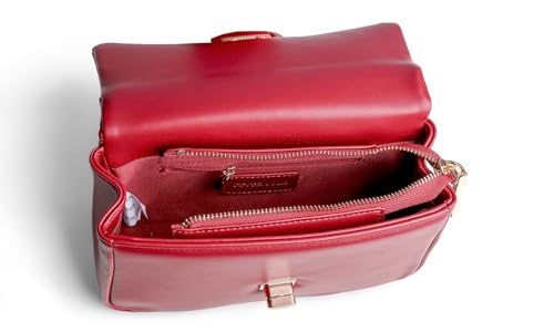 Image of FEVERSOLE Crossbody Bag Vegan Leather Women Retro Small Saddle Satchel Shoulder Bag Tote With Long Adjustable Strap