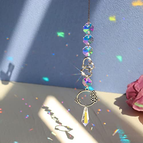 image for BRUIQIM Crystal Suncatcher Wind Chimes,5Pcs Sun Catchers with Crystals