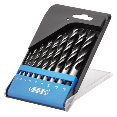 Draper 9pcs Brad Point Drill Bit Set - 12426 - for Hardwood Softwood Plywood Chipboard and MDF