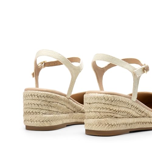 Image of DREAM PAIRS Women's Wedge Sandals, Closed Toe Espadrilles Platform Wedge Heels with Adjustable Ankle Straps and Comfortable Cushion Insoles