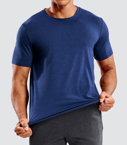Image of MIER Mens Dry Fit T-Shirts Short Sleeve Ultra Soft Tee Tops, Crew Neck | X-Sofort Performance Tshirt for Athletic Running Workout Active Gym; Moisture Wicking & Breathable; High Stretchy