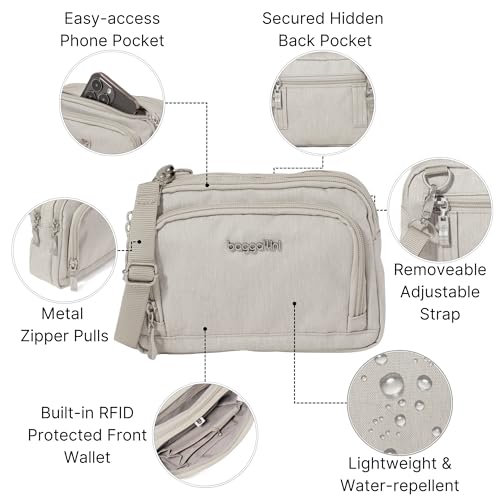 Image of Baggallini Triple Zip with Front Wallet /Trifecta RFID Wallet Crossbody