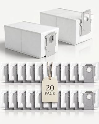For Roborock Qrevo vacuum bags, OSOELNAS 20 Pack Qrevo Pro/Plus/S/Slim/S pro, Saros 10/10R/ 20/20 Sonic, QV 35A/35S, Qrevo Edge/Curv series, S8 Max Ultra, S8 MaxV Ultra etc dust bags replacement