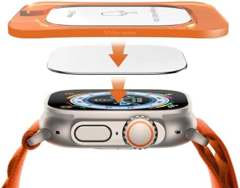 HARVORTEZ Apple Watch Ultra 2, Ultra 49mm ile Uyumlu, 49mm Ekran Koruyucu, Kolay Hizalama Çerçevesi ile Kurulum, Su Geçirmez, UHD Temperli Cam, Watch Screen Protector, (Otomatik Hizalama Aparatlı) - Görsel 2