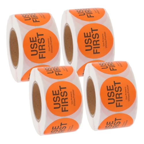 Rouleaux d'autocollants orange Utiliser d'abord pour restaurant