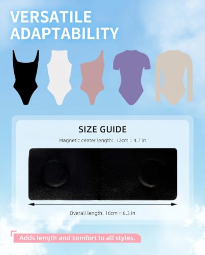 Image of Magnetic Bodysuit Extender for women - Universal Body Suit Snap Extender for Women's Bodysuits & Shapewear Black