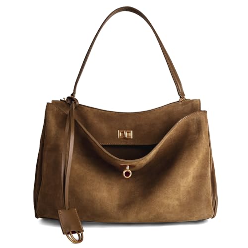 Genuine Leather Suede Tote Bag