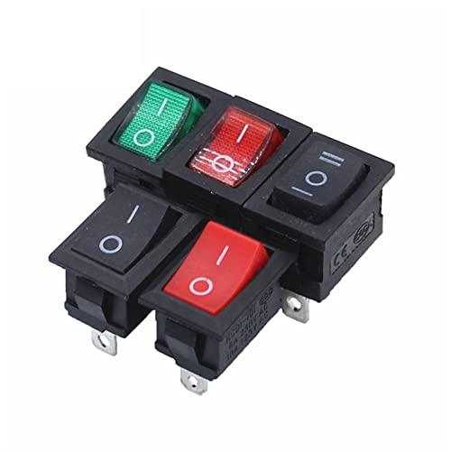 Interruptor basculante KCD1 de 2 posiciones y 3 pines, pack de 10 unidades para 250VAC 2