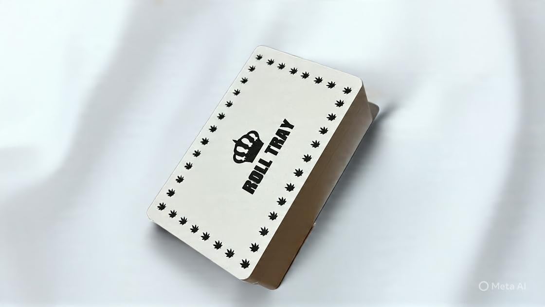 Orchids Medium- White Wooden Rolling Box Roll Box Smoking Stash Tray For Kingsize Papers And Filter Tips Storage Small Medium Large (Medium- White)
