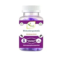 Ved Holundergummi; EDB Chews Holundergeschmack mit Vitamin C & Zink, rohe ungefilterte Holundergummis, vegetarisch vegane Nahrungsergänzung für Mann und Frau - 60 Kauartikel, 30 Tage Vorrat