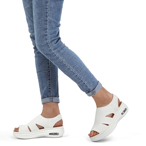 Image of mysoft Womens Comfortable Walking Sandals Slip On Air Cushion