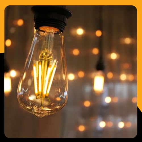 Lâmpada filamento Led Retro St64 4W âmbar bivolt - Embu Led