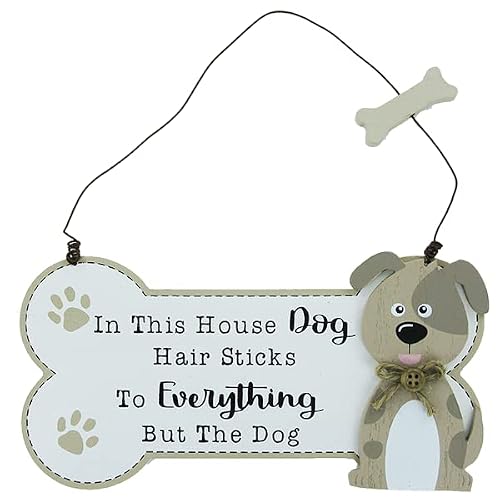 Global Designs Beige Dog Plaque Humour Sign Bone Shape Wooden Plaques Choice Of 4 Sentiments I'm Not Spoiled The More Dog Rules Money Can Buy (In This House)