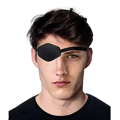 3D Eye Patch for Adult, Misssix Adjustable Eye Patch for Left or Right Eyes (Black)