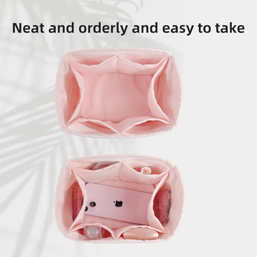 Image of DGAZ Silk Purse Organizer Insert Fits Chanel Duma Bags,Silky Smooth Bag Organizer,Luxury Handbag & Tote Shaper(Pink,22A /22C /23C Large)