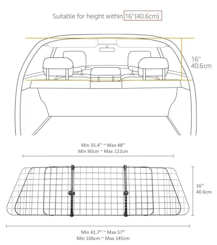 HIPATU Autoschutzgitter Trenngitter für Hunde für Dacia Jogger 2022+, Hundeschutzgitter Kofferraumgitter Hundegitter Auto zum Transport für Deinen Hund Auto Zubehör