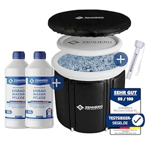 Zenhero Recovery IJsbad, diameter 85 cm, met 2 x waterverzorging en thermometer, koudetherapie voor thuis, ijston met 5 isolatielagen
