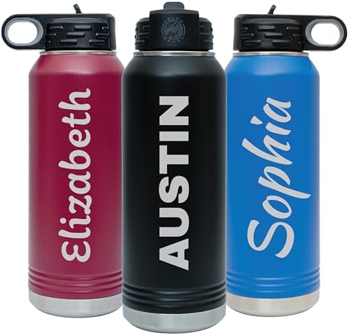 Next Day Shipping, Personalized Laser Engraved 12 20 32 40 oz Wat...