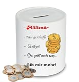 Lustige Spardose Aufzählung Millionär I Geschenk - Unisize - Weiß - Trinkgeld trinkgeldkasse personalisierte spardosen trinkgeldbox trinkgeldkaasse Sparschwein Sparbüchse (Weiss.)