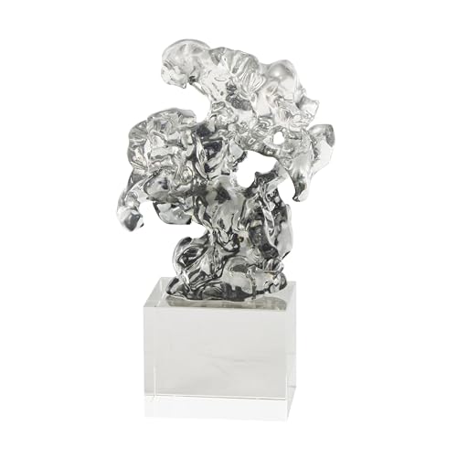 Escultura Decorativa Abstracta de Vidrio Transparente 6x3x10 pulg miniatura 6