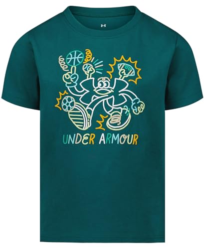 Image of Under Armour Boys Short Sleeve Core Graphic T-Shirt, Lightweight & Breathable, Relaxed Fit