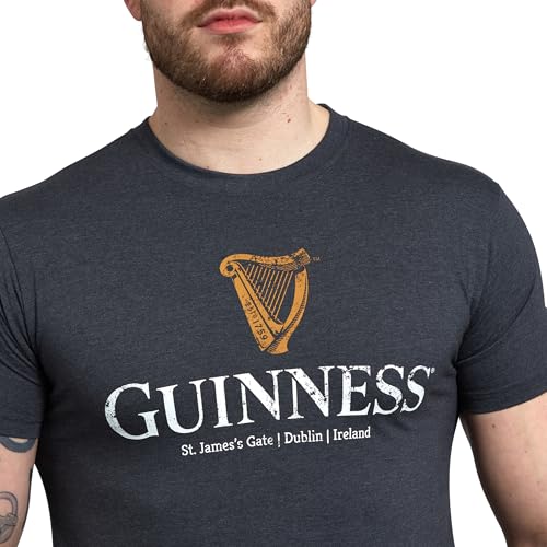 Guinness Navy Distressed Harp Tee | Official Merchandise4