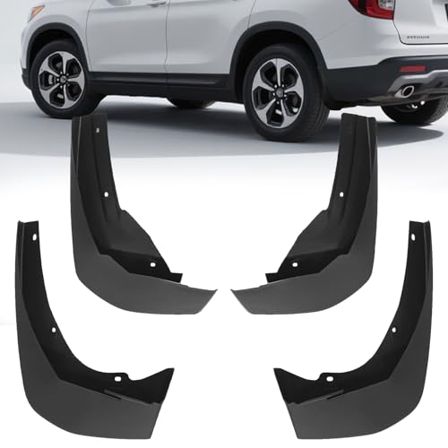 Image of Heavy-Duty Mud Guards & Splash Flaps for 2019-2022 Honda Pilot, Full 4-Piece Set (Front + Rear)
