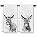 CosxHabitat Donkey Hand Towel for Bathroom Decor,16x24 Set of 2, Funny Donkey Gift for Women & Kids