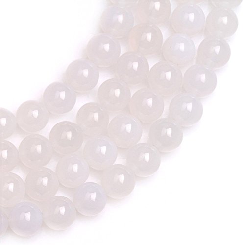 4mm Natural White Agate Beads Round Gemstone Loose Beads for Jewellery Making (90-100pcs/strand) - Image 3