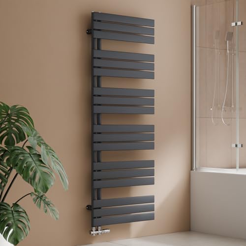 S'AFIELINA Design Badheizkörper Handtuchheizkörper Anthrazit Flach Paneel Seitenanschlusss 1599x600mm Heizkörper für Bad Handtuchtrockner 1005 Watt