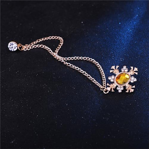 Image of 2PCS Long Chain Brooch Crystal Tassel Brooch Pin Gem Brooch Fashion Scarf Tie Pins for Women Men Wedding