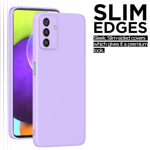 Image of Outlouders Back Cover for Samsung Galaxy M13 4G | Camera Protection | Durable Soft Matte Silicone Bumper Case (Purple)