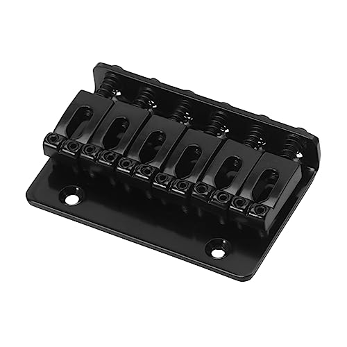 ibasenice ハードテイルギターブリッジ プレート ブラック のネジ のレンチ付 エレキギターアクセサリー 固定サドルブリッジ 可能で取り付け簡単