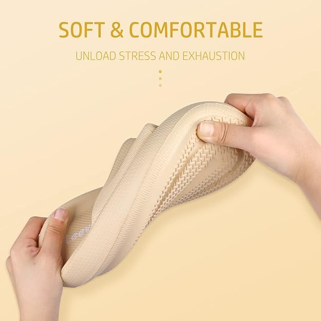 Image of Leevar Cloud Slides for Women and Men - Soft, Comfy, Relax Cloud Slippers, Thick Sole, Non-slip Slides for Men, Easy to Clean, Shower, Swimming, Beach, Indoor and Outdoor Slides for Men