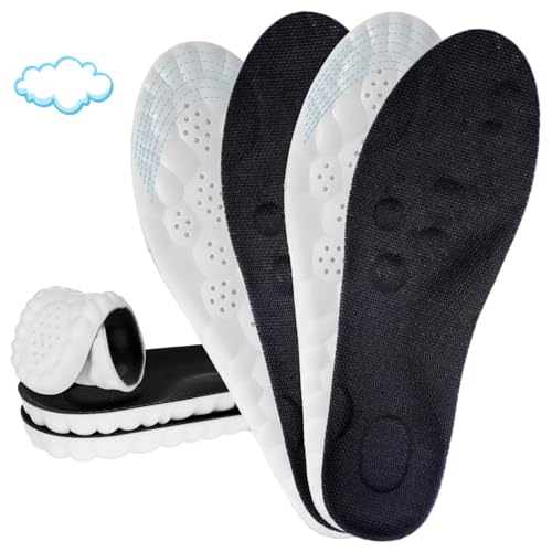 Image of 2Pairs 4D Cloud Soles for Men, Comfortable Steppers Insoles for Men Plantar Fasciitis Insoles Cloudsole, Insole Men Soft Gel Orthopedic Soles for Adult(Black 11-12)